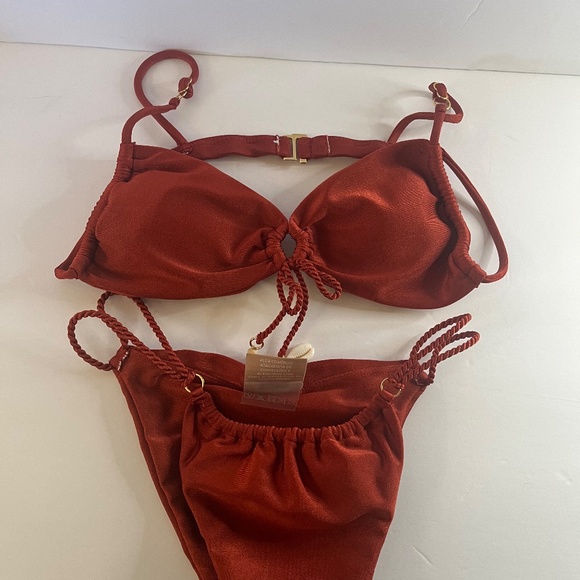 Gal Floripa Eclipse Top Supernova Bottom Bikini Swimsuit Small S Rust Alessandra - Picture 2 of 4